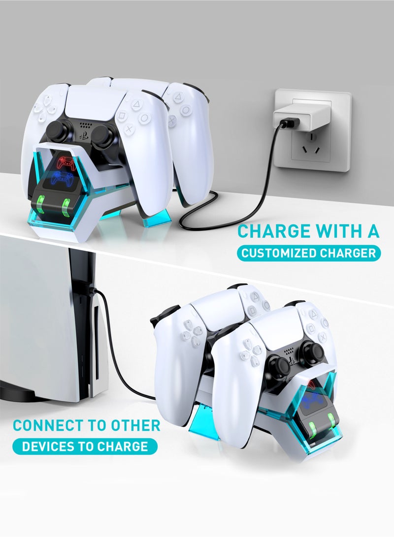 PS5 Controller Charging Station Fast DualSense Charger Dock, Enhanced Playstation 5 Charging Stand with LED Indicators - Image 3